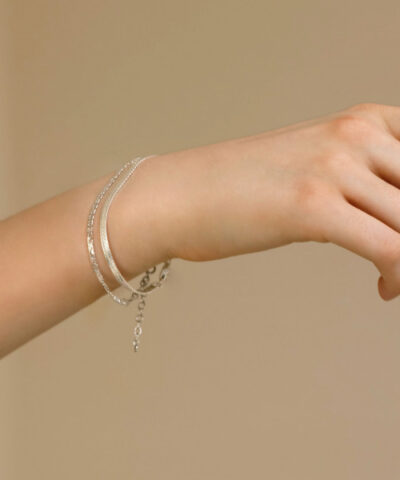 Alternative view of Stine A – Snake bracelet silver