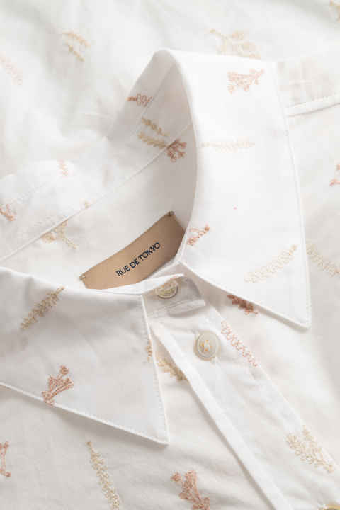 Rue De Tokyo - Scout Japanese Embroidered Cotton Voile Shirt - Image 4
