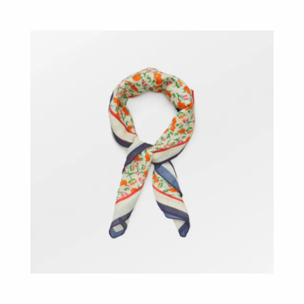 BECK SÖNDERGAARD Scallopia Striped Cotta Scarf Azure Blue main image 1