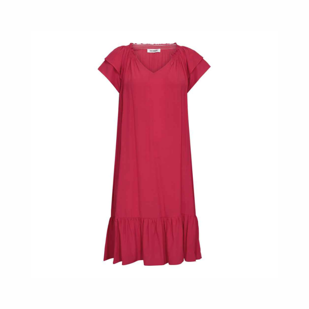Co´Couture - Heracc Frill Ss Crop V-Dress 46099 - 154 - Walnut