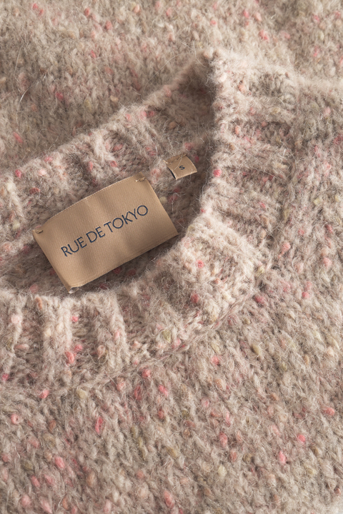 Rue De Tokyo - Kim Puff Alpaca Knit, Beige Pink - Image 7