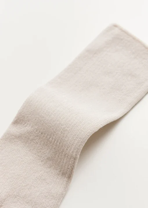 Aiayu - Cotton Rib Socks Milk