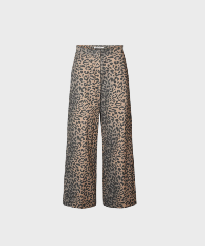 Inja Leopard print wide leg pants I Snow leopard