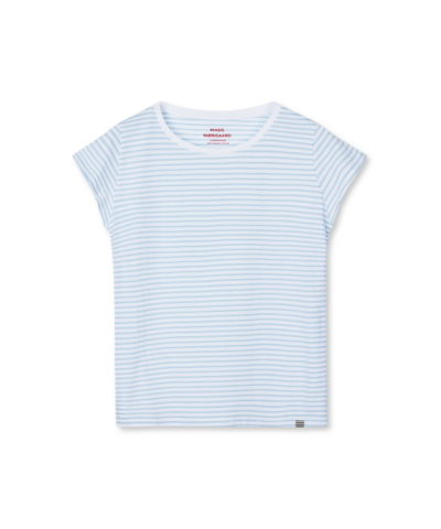 Mads Nørgaard - Fin Jersey Stripe Teasy Tee FAV, Blue/White