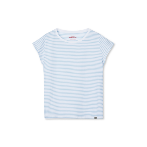 Mads Nørgaard - Fin Jersey Stripe Teasy Tee FAV, Blue/White