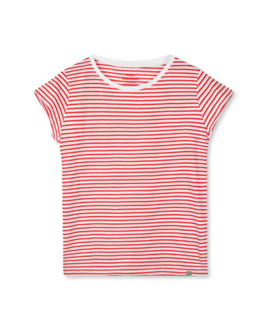 Mads Nørgaard-Fin Jersey Stripe Teasy Tee FAV, Red/White