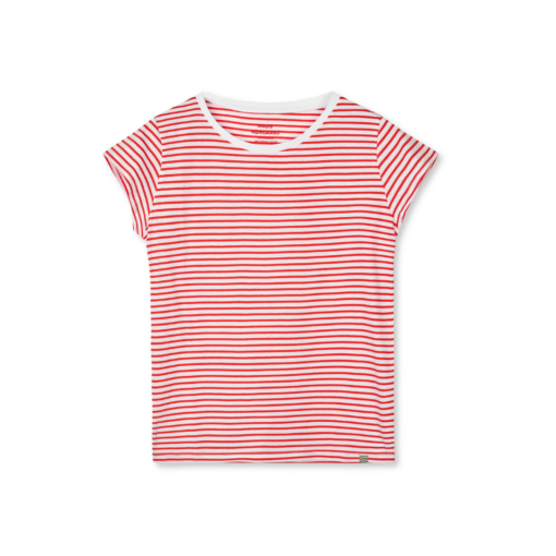 Mads Nørgaard-Fin Jersey Stripe Teasy Tee FAV, Red/White