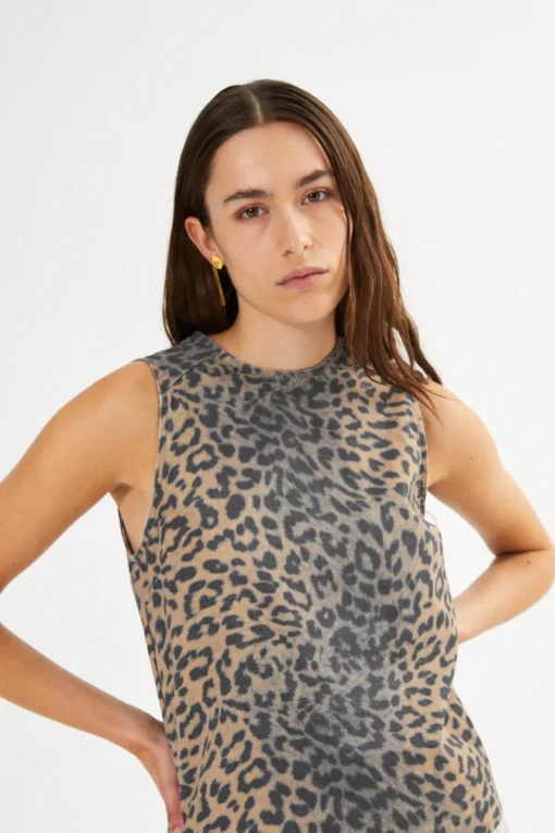 Rabens Saloner - Piper Leopard print tank top, Leopard - Image 3