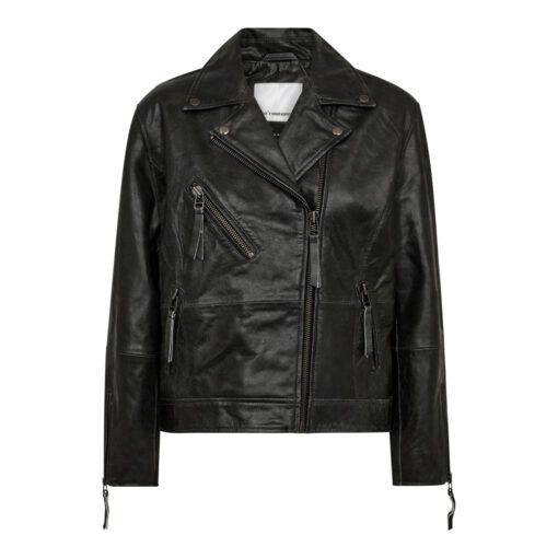 Co'Couture - Floydcc Crop Leather Jacket, Black - Image 4