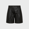 Co'couture - PhoebeCC Leather Pleat Shorts Black