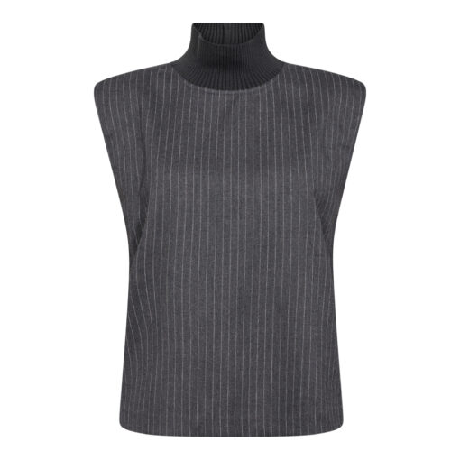 Co'Couture - Idacc Pin Stripe Top, Mid Grey - Image 2