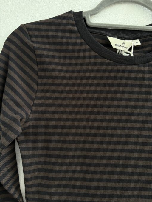 Basic Apparel – Ludmilla LS Tee, Chocolate Torte/Black - Billede 2