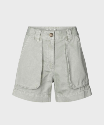 Rabens Saloner - Nata Canvas light shorts Grey cloud