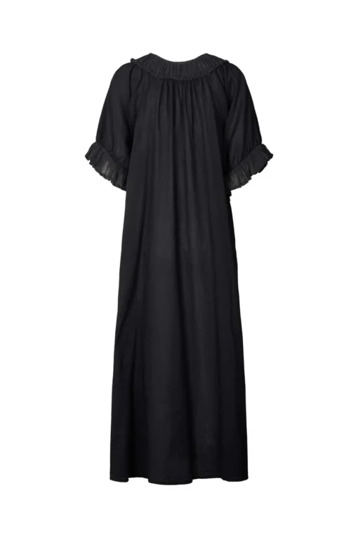 Rabens Saloner - Dorothea Cotton long angel dress Black - Image 2