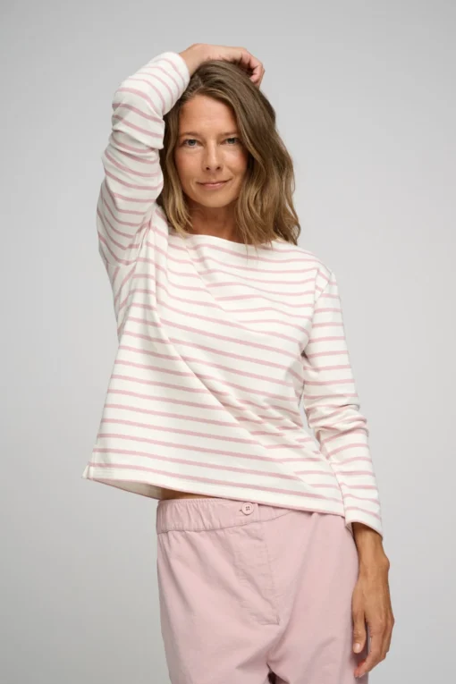 Moshi Moshi Mind – Blessed Sweatshirt Stripe, Ecru/rose dust - Image 2