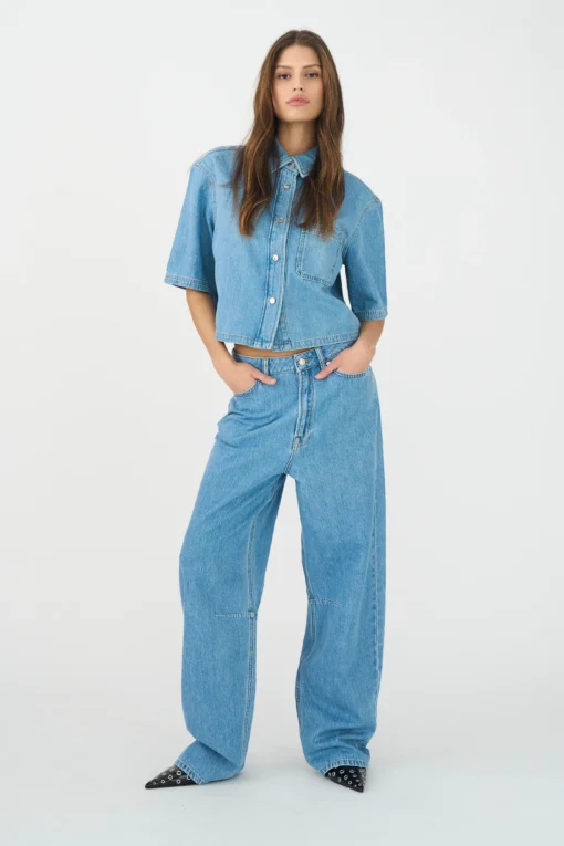 IVY - Janice Slung Jeans, Mid Blue - Image 6