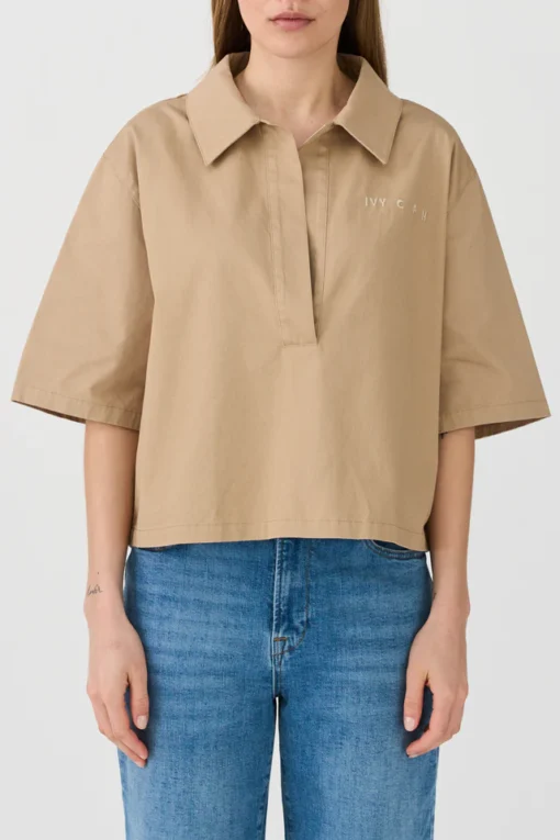 IVY - Morisette Oversize Polo Shirt, Khaki - Image 2