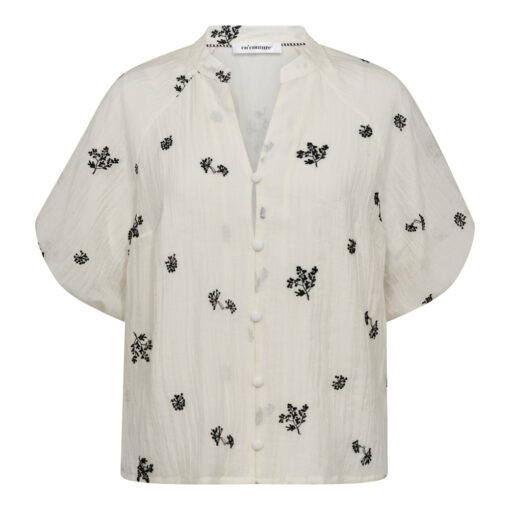Co’Couture – ColleenCC SS V-Shirt, Off White - Image 3