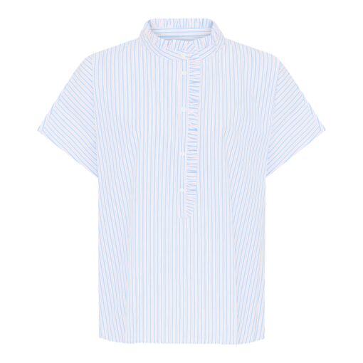 Frau - Colombo frill top BC, Blue Cameo Stripe - Image 4