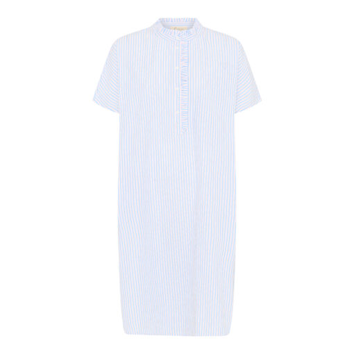 Frau – Seoul ss frill dress BC, Blue Cameo Stripe - Image 4