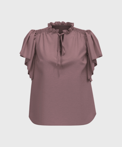 Co’Couture – HeraCC SS Frill Top, Old Rose