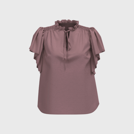 Co’Couture – HeraCC SS Frill Top, Old Rose