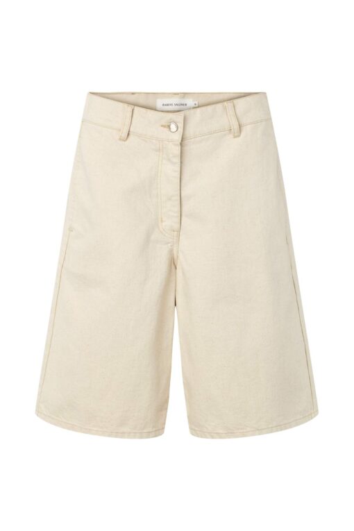 Rabens Saloner - Raha Denim Wide Shorts, Ecru - Image 7