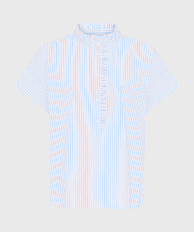 Frau - Colombo frill top BC, Blue Cameo Stripe