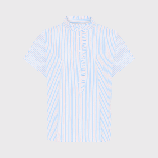 Frau - Colombo frill top BC, Blue Cameo Stripe