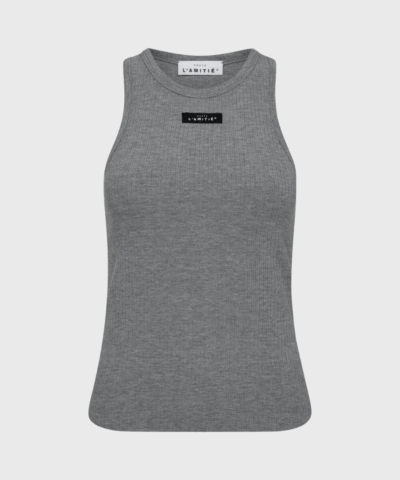 Haute L’amitié – Rib Badge Tank, Grey Melange