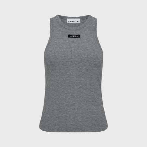 Haute L’amitié – Rib Badge Tank, Grey Melange