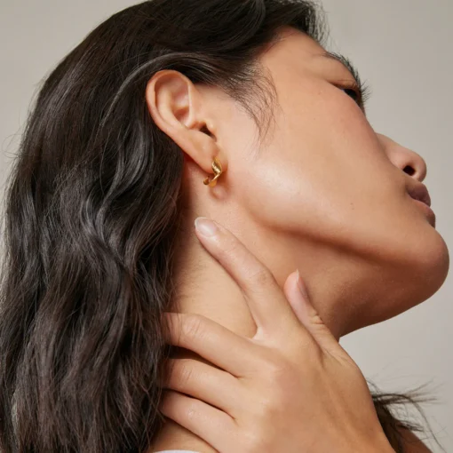 Enamel – Daia Hoops, Guld - Image 3