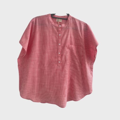 Frau - Colombo Top Hot Coral Stripe - Image 3
