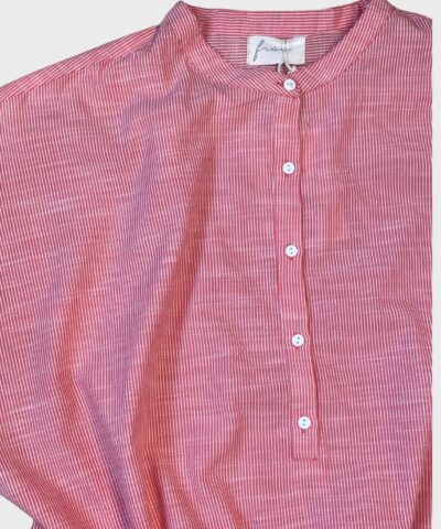 Frau – Seoul Kjole Hot Coral Stripe