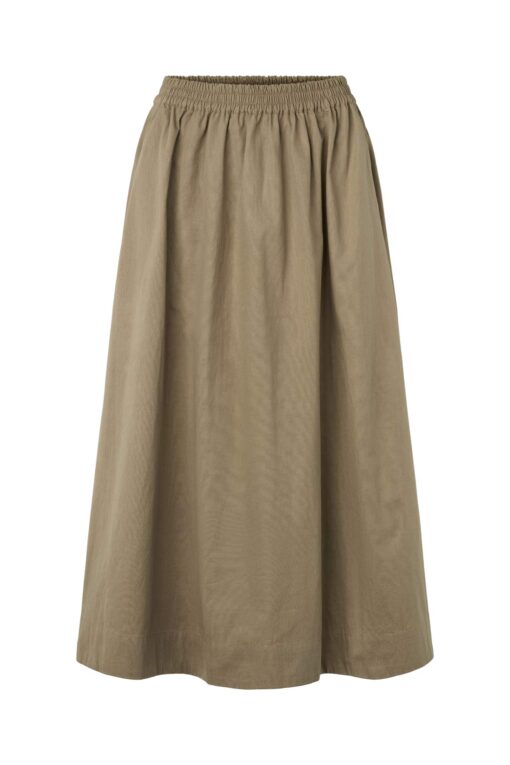 Rabens Saloner - Guri Poplin Heavy Full Skirt, Dry Bark - Image 4