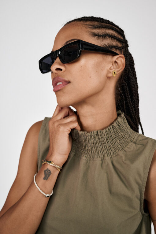 Rabens Saloner - Fiola Poplin Heavy Shirring Top, Dry Bark - Image 4