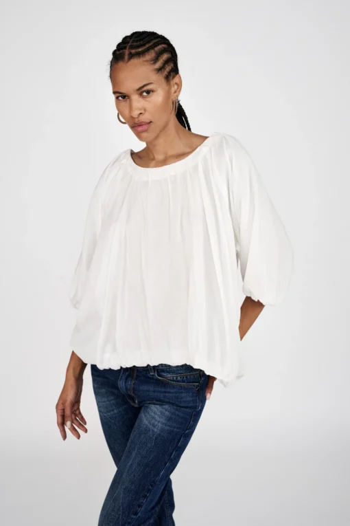 Rabens Saloner - Rachelle Voile Cloud Blouse, Champagne - Image 2
