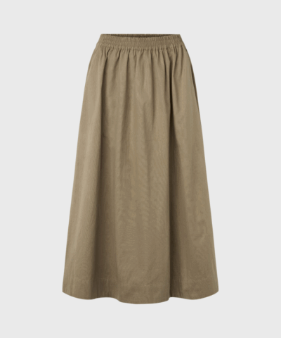 Rabens Saloner - Guri Poplin Heavy Full Skirt, Dry Bark