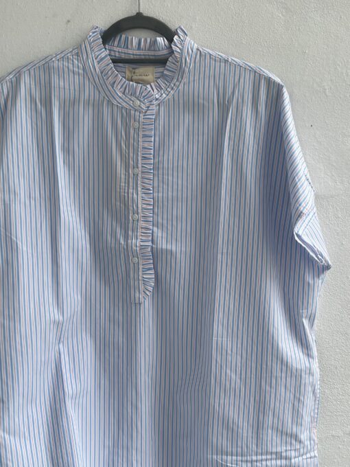 Frau - Colombo frill top BC, Blue Cameo Stripe - Image 3
