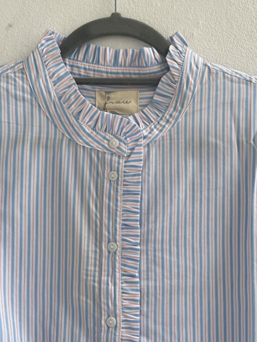 Frau - Colombo frill top BC, Blue Cameo Stripe - Image 2