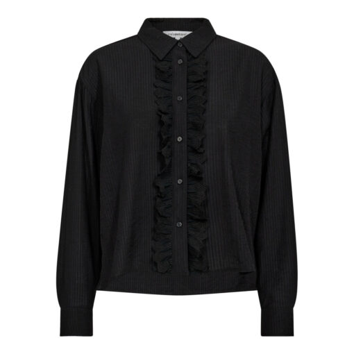 Co’Couture – Albie Frill Skjorte, Sort - Image 3