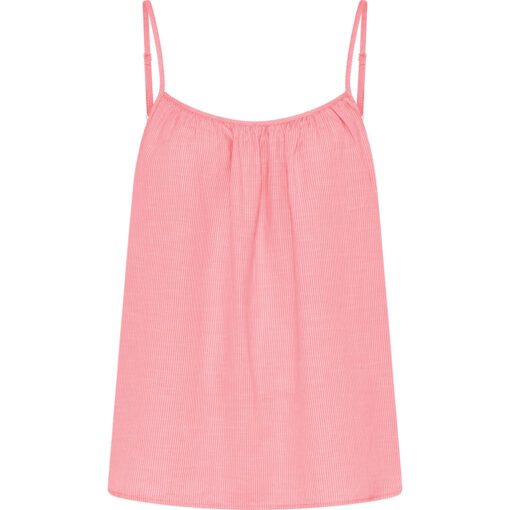 Frau – Vancouver SL Top, Hot Coral Stripe - Image 2