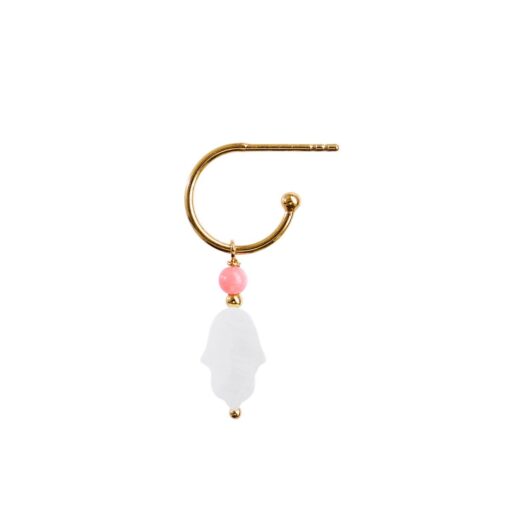 Stine A - Sweet Hamsa with Coral Earring, Single - Image 2