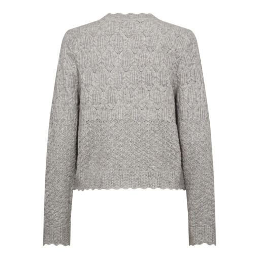 Co’Couture – Pointelle Cardigan, Pale Grey - Image 3