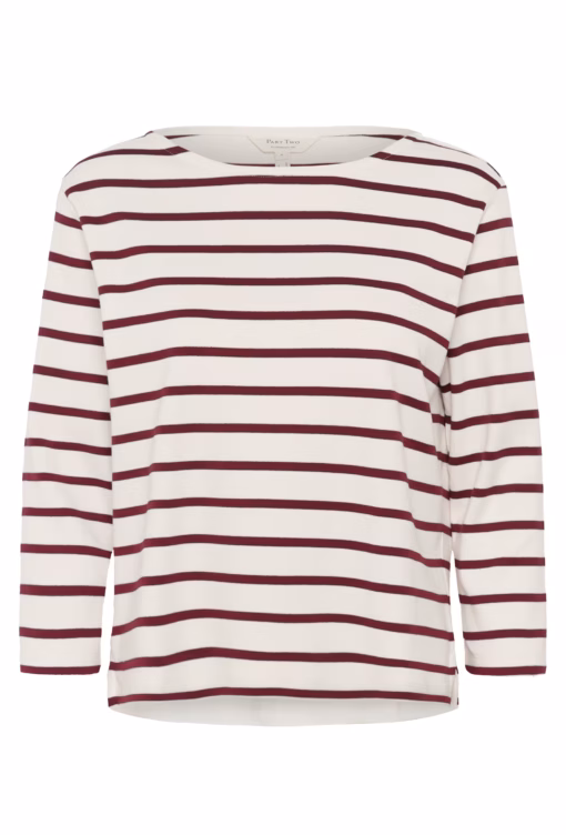 Part Two - Nela T-shirt, Tawny Port Stripe - Image 8
