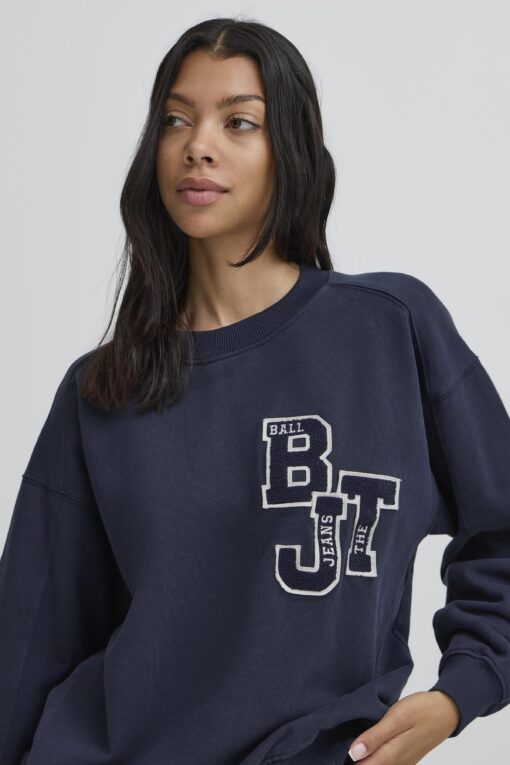 Ball - Baalesandro Letter Patch Sweat, Navy - Image 4