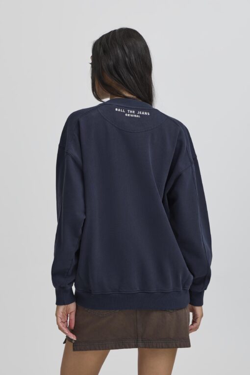 Ball - Baalesandro Letter Patch Sweat, Navy - Image 5