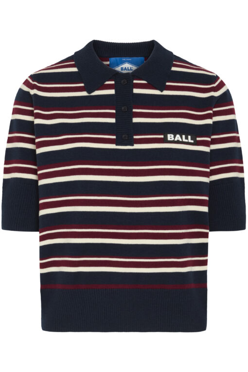 Ball - Bamariette Knit SL Polo, Navy - Image 7