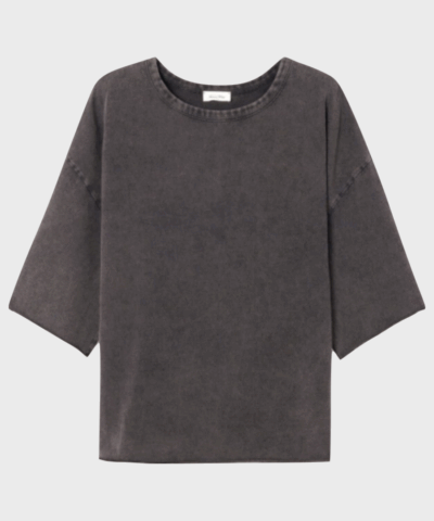 American Vintage Afoma T-shirt i Vintage Darkness – over‑size tee i økologisk bomuld med rund hals
