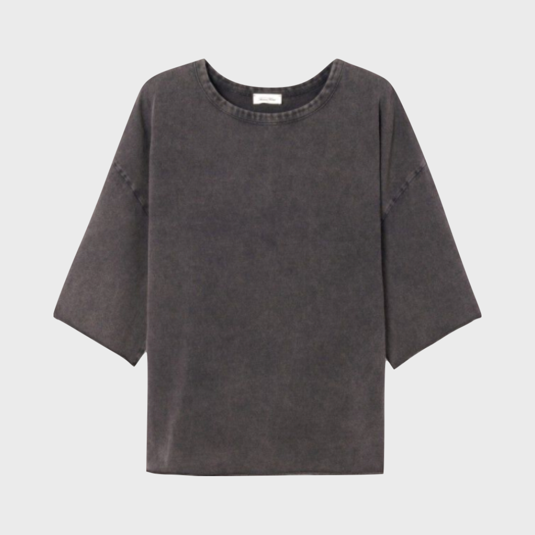 American Vintage Afoma T-shirt i Vintage Darkness – over‑size tee i økologisk bomuld med rund hals